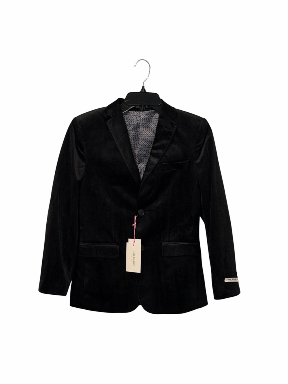 NWT Isaac Mizrahi Boys Black Velvet Sport Coat Suit Jacket size 14